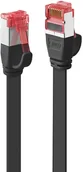 Kable miedziane - Lindy 47574 Kabel sieciowy skrętka) RJ45 Cat.6 U/FTP płaski Czarny 5m LY-47574 - miniaturka - grafika 1
