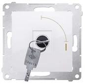 Wyłączniki światła i elektryczne - Kontakt Kontakt_Simon Łącznik na kluczyk chwilowy przycisk (moduł) 2 pozycyjny 0-I styk N/O. 5 A. 250. Możliwość wyjęcia klucza tylko w pozycji 0 biały DP1K.01/11 - miniaturka - grafika 1