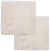 Poduszki na krzesła - vidaXL Poduszki na krzesła, 2 szt., białe, 40x40 cm, owcza skóra - miniaturka - grafika 1