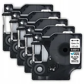 Papier do drukarek - Dymo Taśma do D1 45013 12mm 7m LM160 Zestaw 5x - miniaturka - grafika 1