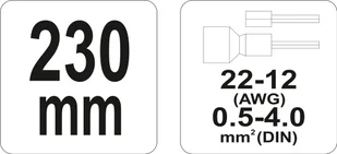YATO szczypce do zaciskania konektorów 0,5-4,0 mm2 YT-2299 - Kombinerki i obcęgi - miniaturka - grafika 3