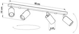 Sollux Lighting Plafon RING 4L szary - Lampy sufitowe - miniaturka - grafika 3