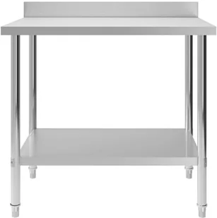 VidaXL Kuchenny stół roboczy z listwą, 100x60x93 cm, stal nierdzewna 51189 VidaXL - Stoły gastronomiczne - miniaturka - grafika 3