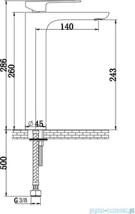 Kohlman bateria umywalkowa wysoka PROXIMA QB170P - Baterie podtynkowe - miniaturka - grafika 3