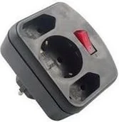 Listwy zasilające - REV Listwa zasilająca Adapter surge protection black, 3-gap, switch - 001351 (00135171) - miniaturka - grafika 1