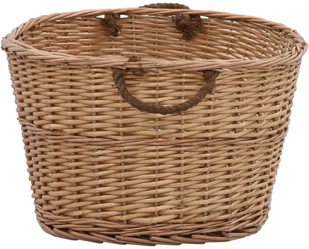 Saska Garden vidaXL na drewno, z uchwytami, 88x57x34 cm, naturalna wiklina vidaXL - Akcesoria kominkowe - miniaturka - grafika 4