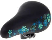 Siodełka rowerowe i akcesoria - Selle Mio Siodło dziecięce 16" Mio LIRO SM-309 czarne-niebieskie kwiaty 320112 - miniaturka - grafika 1