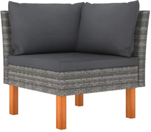 VidaXL 3-cz. zestaw wypoczynkowy do ogrodu, rattan PE i eukaliptus! 315757 - Sofy ogrodowe - miniaturka - grafika 5