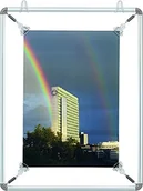 Ramki na zdjęcia - Franken BS1101 ramka do zdjęć, 31,6 x 40,3 cm, z aluminium, z klipsami w rogach, srebro BS1103 - miniaturka - grafika 1