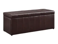 Fotele - Vente-Unique Skrzynia CONCIERTO z imitacji skóry - Czekoladowy - miniaturka - grafika 1