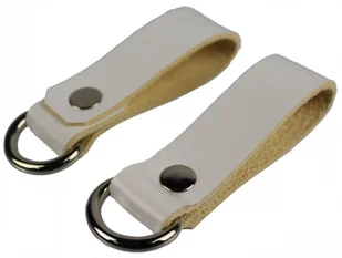 PolskaGalanteria.pl BOJÓWKA Szlufka Do Pasa Wojskowego Oficer Skóra NATURALNA LICOWA Na Szerokość Paska 45 mm Z Oczkiem Metalowym BIAŁA - Paski - miniaturka - grafika 2