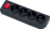 Przedłużacze i rozgałęźniki - Elgotech Listwa przedłużacza 4 gniazdowa z uziemieniem czarna GN-40W-2 - miniaturka - grafika 1