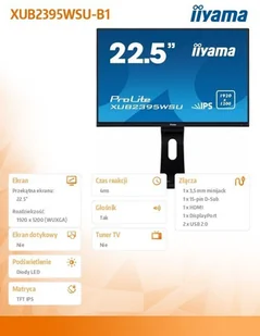 IIYAMA XUB2395WSU 22,5" czarny (XUB2395WSU-B1) - Monitory - miniaturka - grafika 14