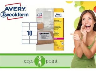 Avery l7992 25 odporna na warunki atmosferyczne etykiety na przesyłki (10 sztuk na arkusz, 99,1 X 57 MM) 250 etykiety białe L7992-25 - Dodatki do drukarek i skanerów - miniaturka - grafika 2