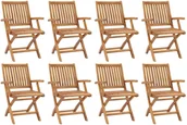 Fotele i krzesła ogrodowe - vidaXL Składane krzesła ogrodowe, 8 szt., lite drewno tekowe! 3072722 - miniaturka - grafika 1