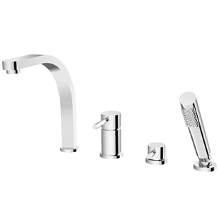 PMD Piramida PMD Decco Bateria nawannowa 4 otworowa chrom BW-D4-CH - Baterie wannowe i prysznicowe - miniaturka - grafika 2