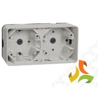 Klawisze i ramki - Schneider Electric MUREVA STYL Podstawa naścienna 2 podwójna pozioma IP55 biała MUR39914 MUR39914/SCH - miniaturka - grafika 1