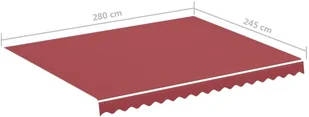 VidaXL Lumarko Zapasowa tkanina na markizę, burgundowa, 3x2,5 m 311965 VidaXL - Markizy - miniaturka - grafika 6
