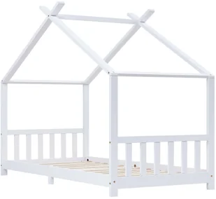 vidaXL Rama łóżka dziecięcego, biała, lite drewno sosnowe, 90 x 200 cm vidaXL - Łóżka dla dzieci i młodzieży - miniaturka - grafika 2