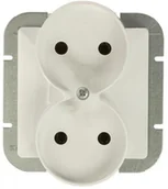 Gniazdka elektryczne - Abex Perła biały gniazdo podwójne do ramki PT-5PR PT-5PR-bialy - miniaturka - grafika 1