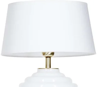 4concepts Abażurowa LAMPA stołowa ANTIBES WHITE L216922501 nocna LAMPKA stojąca do sypialni biała L216922501 - Lampy stojące - miniaturka - grafika 3
