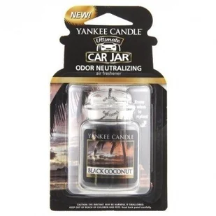 Yankee Candle 1295841e czarne Kokosnuss samochód i domu odświeżacz powietrza Car Jar Ultimate, plastik, czarna, 7.8 x 13.4 x 2.5 cm 1295841E - Zapachy do domu - miniaturka - grafika 2