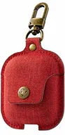 Akcesoria do słuchawek - Twelve South Airsnap Twill | Etui ochronne / osłona z klipsem zapobiegającym utracie do AirPods i bezprzewodowego ładowania do AirPods, Scarlet 12-1953 - miniaturka - grafika 1