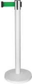 Akcesoria do reklamy - Słupek odgradzający biały z taśmą zieloną 2,2m - miniaturka - grafika 1