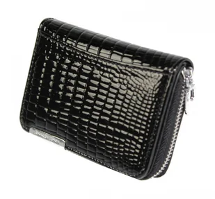 Jennifer Jones Portfel Skórzany Bułeczka Mini Skóra Licowa Lakierowana Suwak 5262-2 11 x 8 x 3 [cm] - Portfele - miniaturka - grafika 6