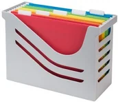 Teczki i skoroszyty - Jalema Re-Solution Office Box, Jalema 2658026997, rejestr wiszący z 5 teczkami A4, różne kolory, szary 2658026997 - miniaturka - grafika 1