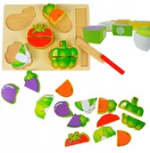 Zabawki AGD - Drewniane Warzywa do Krojenia na Rzep +Nóż Zestaw - miniaturka - grafika 1