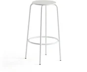 Taborety i hokery - AJ Produkty Stołek barowy TIMMY, rama biały, siedzisko biały, 730 mm - miniaturka - grafika 1
