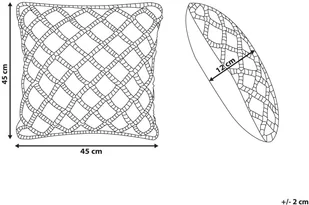 Beliani Zestaw 2 poduszek dekoracyjnych makrama 45 x 45 cm beżowy NICAEA - Poduszki dekoracyjne - miniaturka - grafika 3