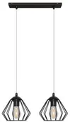 Lampy sufitowe - HELAM Lampa wisząca metalowa AGAT W-L 1300/2 BK W-L 1300/2 BK - miniaturka - grafika 1