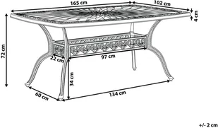 Beliani Stół ogrodowy 102 x 165 cm brązowy LIZZANO 191968 - Stoły ogrodowe - miniaturka - grafika 8