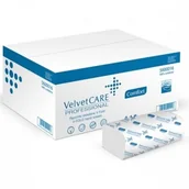 Ręczniki papierowe - Velvet Dwuwarstwowy ręcznik ZZ biały 3000 listków z celulozy 3 op. + maseczka wielorazowa biała 6 szt. SC148-ZESTAW PROM2 - miniaturka - grafika 1