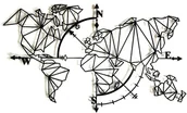 Dekoracje domu - DECOlicious.pl Dekoracyjna Mapa Świata GEO COMPASS DECODS02 - miniaturka - grafika 1