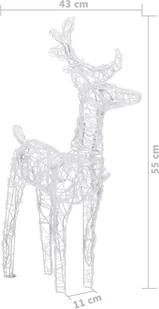 vidaXL Lumarko Świąteczna dekoracja: renifery z saniami, 280x28x55 cm, akryl! 328524 - Oświetlenie świąteczne - miniaturka - grafika 9