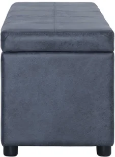 vidaXL Ławka ze schowkiem, 116 cm, szara, sztuczna skóra zamszowa vidaXL - Ławki do przedpokoju - miniaturka - grafika 5