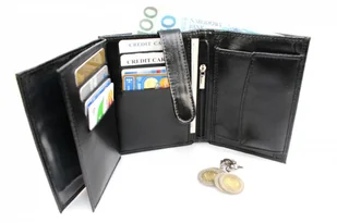 Elkor (PL) Portfel Skórzany (PL) Skóra Licowa Duży Pionowy Bez Zapięcia Dwa Skrzydełka Górna Zapinka Wewnątrz EL127 - Portfele - miniaturka - grafika 4