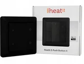 Systemy inteligentnych domów - Heatit Heatit Z-Push 4x przycisk na ścianę czarny Z-wave HEATIT Z-PUSH4 BLACK - miniaturka - grafika 1