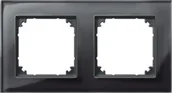 Wyłączniki światła i elektryczne - Merten 489203 m-Plan prawdziwe szkło ramki, 2 kieszeń, Onyx Czarny 4853805 - miniaturka - grafika 1