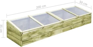 vidaXL Szklarnia, impregnowane drewno sosnowe, 200x50x35cm 45303 - Szklarnie ogrodowe - miniaturka - grafika 7