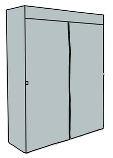 Szafa tekstylna z 8 półkami SONIA Szara z kurtyną 5902340321133 - Szafy - miniaturka - grafika 2