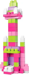 Fisher Price Mega Bloks Klocki 80 Elementów Torba Różowa Klocki Dla Małych Dzieci DCH62 DCH62 - Klocki - miniaturka - grafika 2