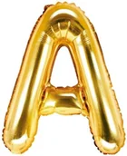 Balony i akcesoria - PartyDeco Balon foliowy, litera A, złoty, 35 cm - miniaturka - grafika 1