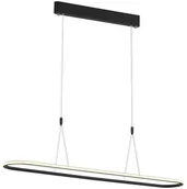 Lampy sufitowe - Mdeco LAMPA wisząca SLIM/000001/3000/B MDECO metalowa OPRAWA owalny ZWIS LED 37W 3000K nad stół czarny - miniaturka - grafika 1