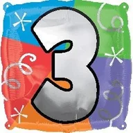 Gadżety dla niej i dla niego - Amscan International Number 3 Quad 2461901 - miniaturka - grafika 1