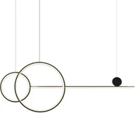 Lampy sufitowe - KKS LAMPA wisząc metalowa OPRAWA pierścienie LED 40W 3000K zwis czarny KKSMP0082-L120 - miniaturka - grafika 1