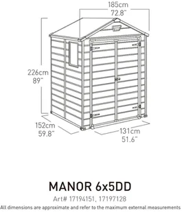 Keter Szopa ogrodowa Manor 6x5 DD, szara, 204496 - Altany ogrodowe - miniaturka - grafika 3